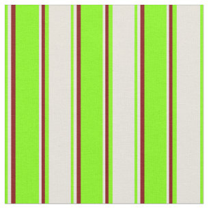 Chartreuse, beige en maroon Stripes Stof