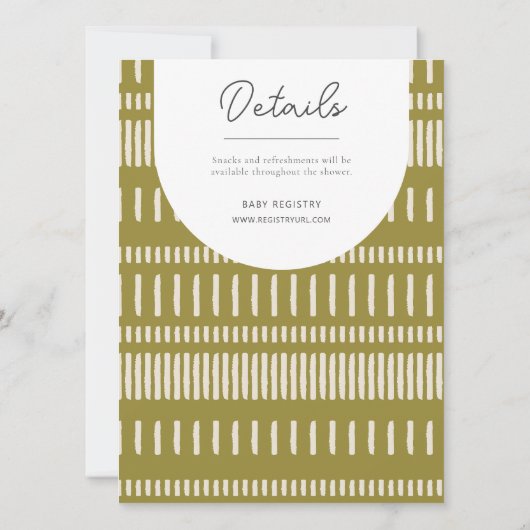 Chartreuse beige gestreept geslachtsneutraal kaart (Achterkant)