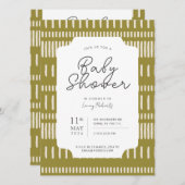 Chartreuse beige gestreept geslachtsneutraal kaart (Voorkant / Achterkant)