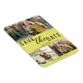 Chartreuse Bewaar de datum Bruiloft 3 Foto's Magneet (Rechterzijde)