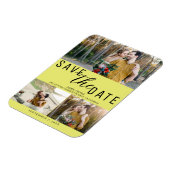 Chartreuse Bewaar de datum Bruiloft 3 Foto's Magneet (Linkerzijde)