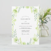 Chartreuse Blad Bruiloft Kaart (Staand voorkant)