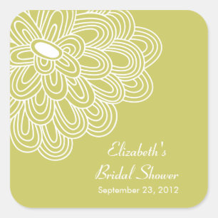 Chartreuse Bloemen Vrijgezellenfeest Favor Vierkante Sticker