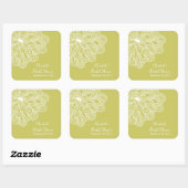 Chartreuse Bloemen Vrijgezellenfeest Favor Vierkante Sticker (Vel)