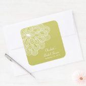 Chartreuse Bloemen Vrijgezellenfeest Favor Vierkante Sticker (Envelop)