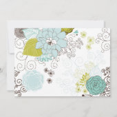 Chartreuse & Blue Floral Bridal Shower Kaart (Achterkant)