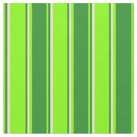 Chartreuse, Bos Groen & Tan Stripes Stof (Close Up)