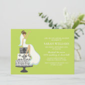 Chartreuse Bride op bruiloft Cake Kaart (Staand voorkant)