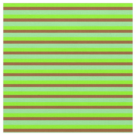 Chartreuse, bruin en lichte groene strepen stof (Close Up)