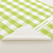 Chartreuse Buffalo Check deken met naam (3/4)