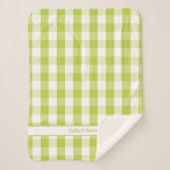 Chartreuse Buffalo Check deken met naam (Voorkant)