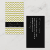 Chartreuse Chevron Design Visitekaartjes (Voorkant / Achterkant)