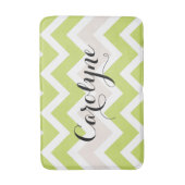 Chartreuse Chevron Patroon Gepersonaliseerd Badmat (Voorkant Verticaal)