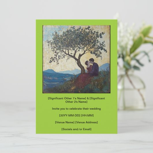 Chartreuse Een luifel van commitment uitnodiging (Staand voorkant)