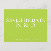 Chartreuse Eenvoud Monogram QR Bewaar de Datum