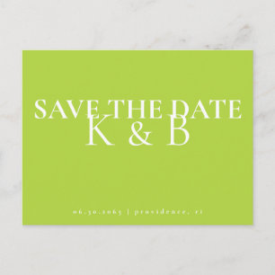 Chartreuse Eenvoud Monogram QR De datum opslaan Briefkaart