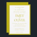 Chartreuse Elegant Classic Wedding Parents Host Kaart<br><div class="desc">Make your wedding announcement unforgettable with our Formal Elegant Wedding Invitation Template. Perfectly crafted for parents hosting the special day, this chartreuse green and white invitation features a simple frame and elegant typography for the spouse's names and the wedding information. Fully customizable, this template allows you to personalize every detail...</div>