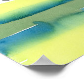 Chartreuse en Aqua Stippen Waterverf Poster (Hoek)
