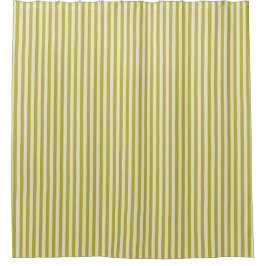 Chartreuse en Crème Eenvoudig Gestreept Patroon  Douchegordijn