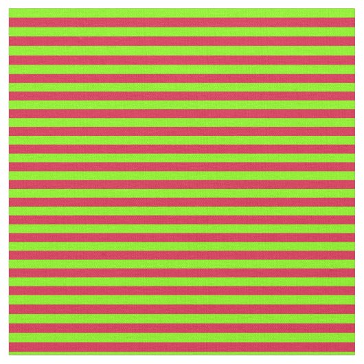 Chartreuse en Crimson Colored Lines Stof (Close Up)