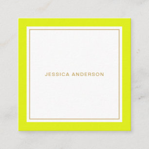 Chartreuse en Gold Elegant Feminine Vierkante Visitekaartje