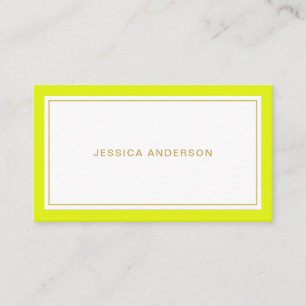 Chartreuse en Gold Elegant Feminine Visitekaartje