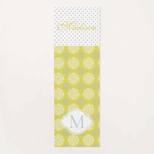 Chartreuse en Gray Trendy Monogram Yoga Mat (Voorkant)