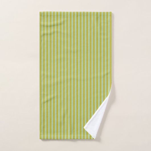 Chartreuse en Pistache Groene Strepen Bad Handdoek (Handdoek)
