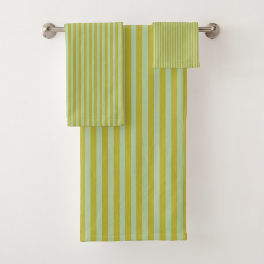 Chartreuse en Pistachegroene Strepen  Bad Handdoek (Insitu)