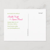 Chartreuse en roze bloesems redden de data aankondigingskaart (Achterkant)