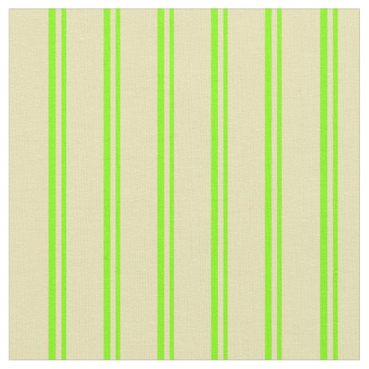 Chartreuse en Tan Colored Lined Pattern Stof (Close Up)