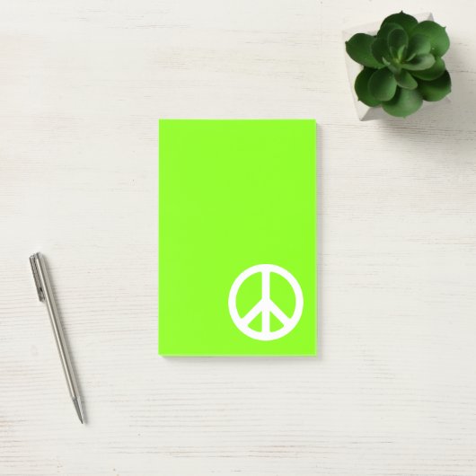Chartreuse en White Peace Symbol Post-it® Notes (Kantoor)