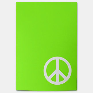Chartreuse en White Peace Symbol Post-it® Notes