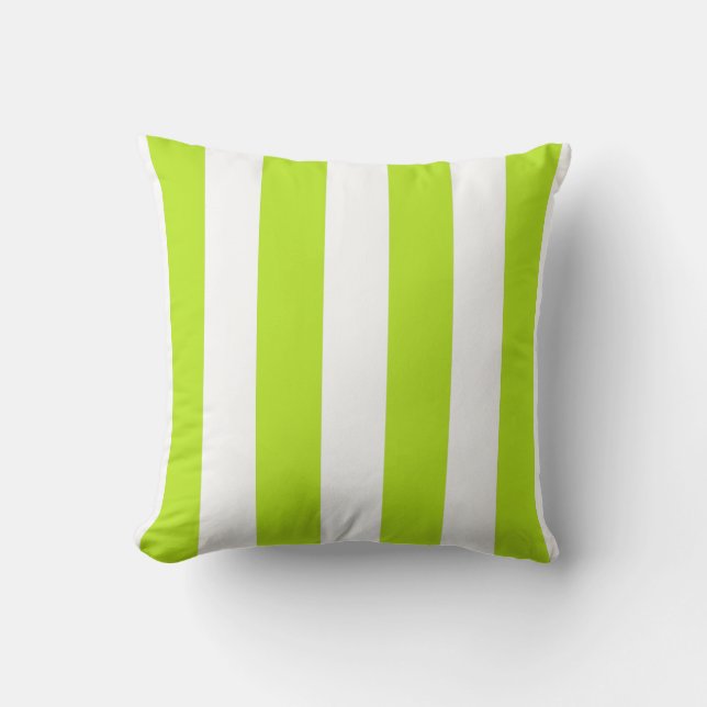 Chartreuse en White Striped Kussen (Voorkant)