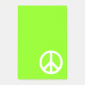 Chartreuse en wit vredessymbool post-it® notes (Voorkant)