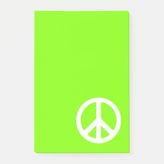 Chartreuse en wit vredessymbool post-it® notes (Voorkant)