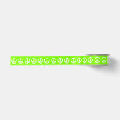 Chartreuse en wit vredessymbool satijnen lint (Voorkant)