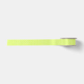 Chartreuse en Witte Geometrische Patroon Satijnen Lint (Voorkant)