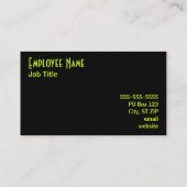 Chartreuse en zwart Visitekaartje (Achterkant)