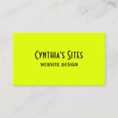 Chartreuse en zwarte retro vet visitekaartje (Voorkant)