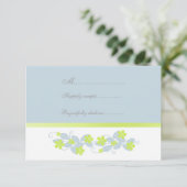 Chartreuse Flowers Wedding RSVP Kaartje (Staand voorkant)