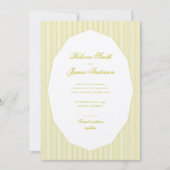 Chartreuse formeel elegante klassieke strepen brui save the date (Voorkant)