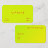 chartreuse geel - casual visitekaartje (Voorkant / Achterkant)