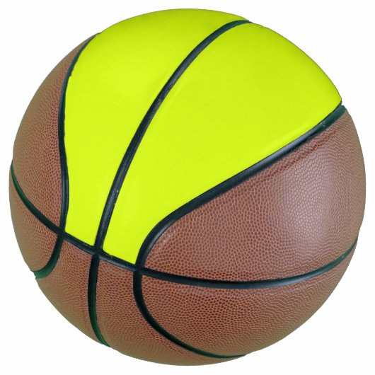 Chartreuse geel effen kleur basketbal (Schuin)