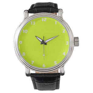 Chartreuse Geel effen kleur Horloge