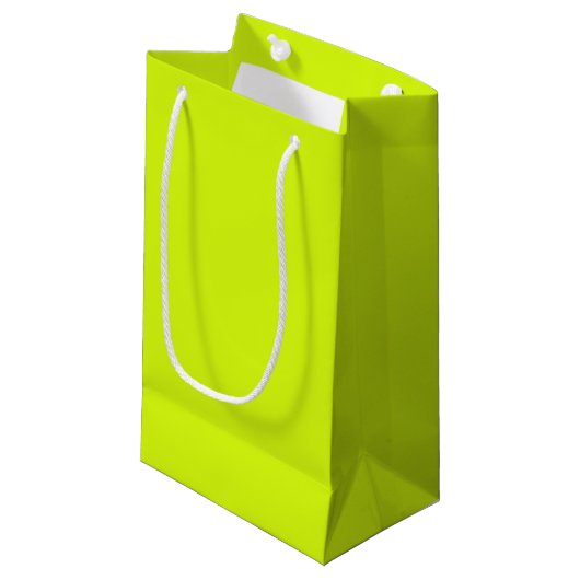 Chartreuse Geel effen kleur Klein Cadeauzakje (Voorkant Gekanteld)