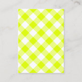 Chartreuse Geel Geruit Blank Visitekaartje (Voorkant)
