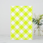 Chartreuse Geel Geruit Briefpapier (Staand voorkant)