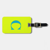 Chartreuse Geel Groen Blauw Monogram Initialen Bagagelabel (Voorkant horizontaal)