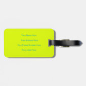 Chartreuse Geel Groen Blauw Monogram Initialen Bagagelabel (Achterkant horizontaal)
